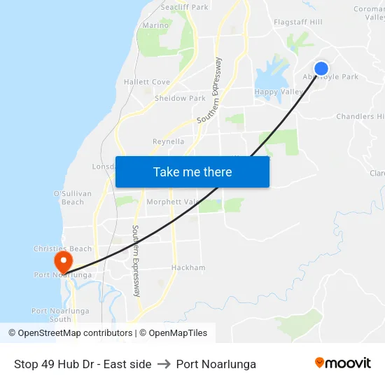 Stop 49 Hub Dr - East side to Port Noarlunga map
