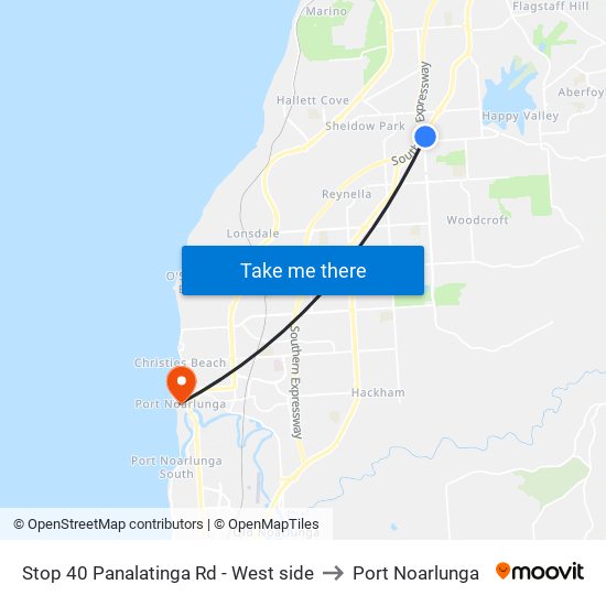 Stop 40 Panalatinga Rd - West side to Port Noarlunga map