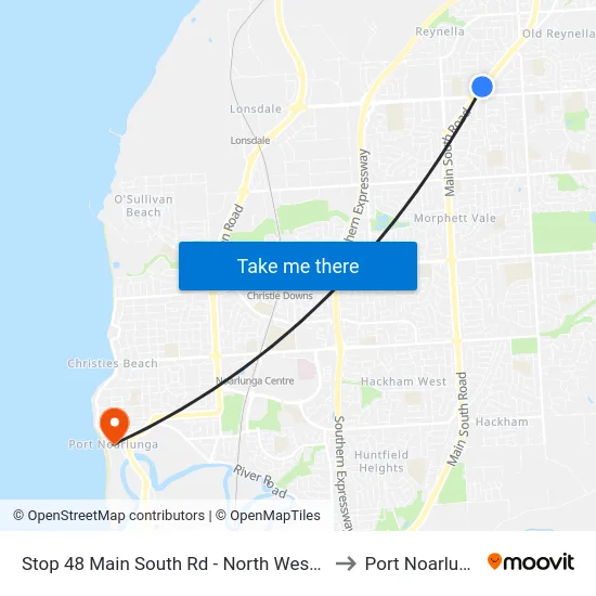 Stop 48 Main South Rd - North West side to Port Noarlunga map