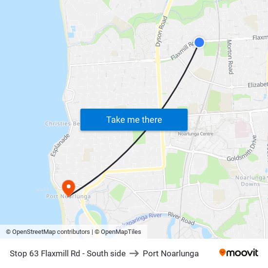 Stop 63 Flaxmill Rd - South side to Port Noarlunga map