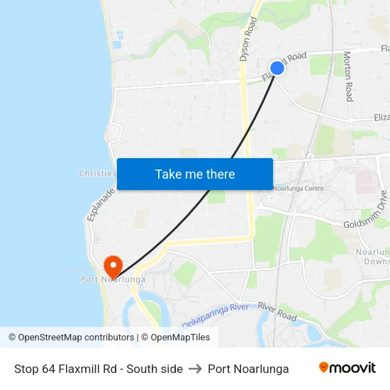 Stop 64 Flaxmill Rd - South side to Port Noarlunga map