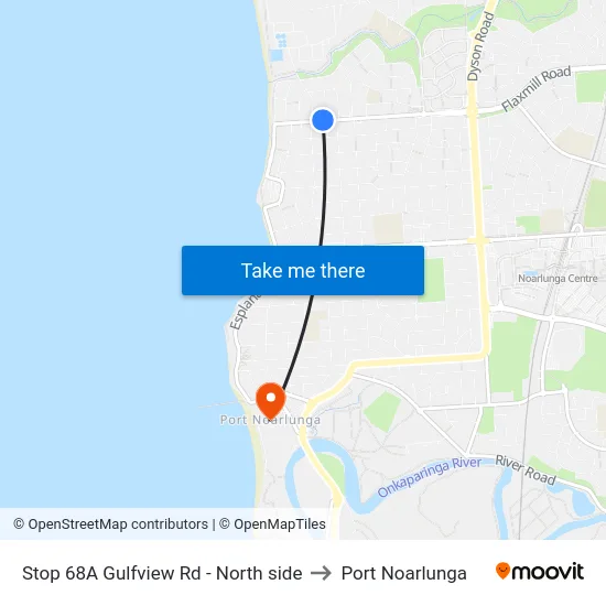 Stop 68A Gulfview Rd - North side to Port Noarlunga map