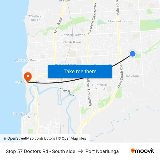 Stop 57 Doctors Rd - South side to Port Noarlunga map