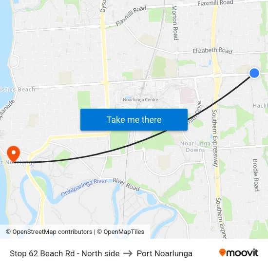 Stop 62 Beach Rd - North side to Port Noarlunga map