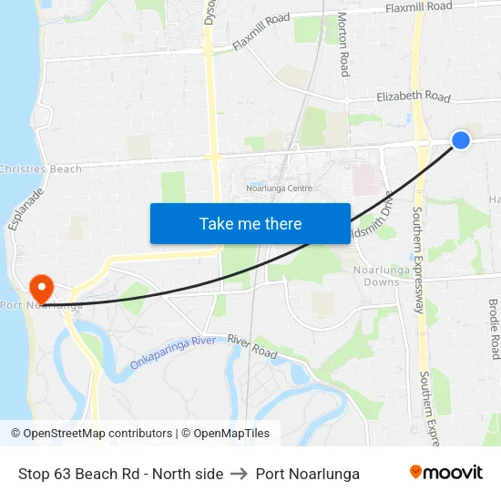 Stop 63 Beach Rd - North side to Port Noarlunga map