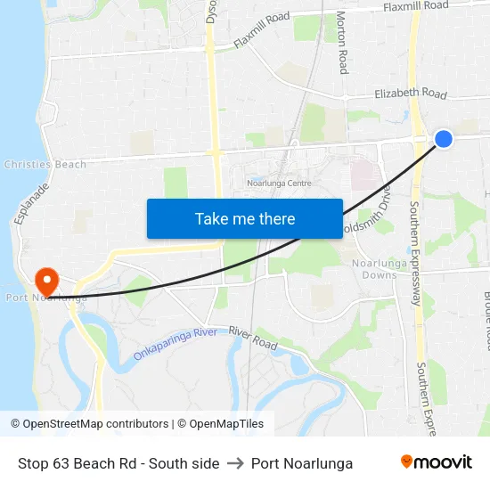 Stop 63 Beach Rd - South side to Port Noarlunga map