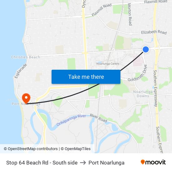 Stop 64 Beach Rd - South side to Port Noarlunga map