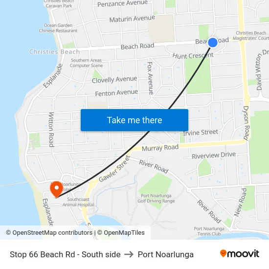 Stop 66 Beach Rd - South side to Port Noarlunga map