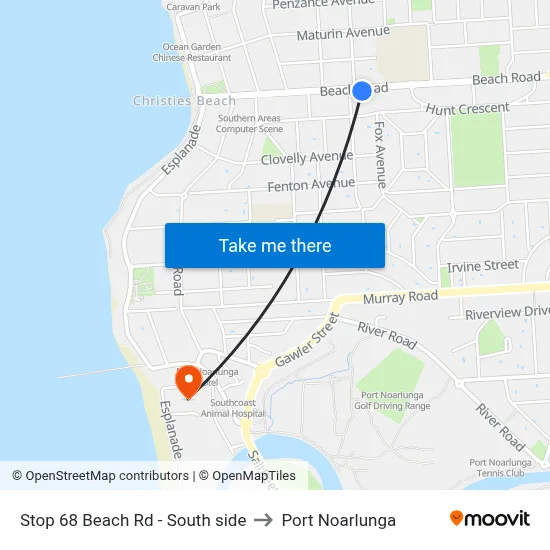 Stop 68 Beach Rd - South side to Port Noarlunga map