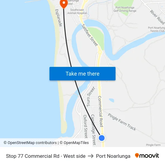 Stop 77 Commercial Rd - West side to Port Noarlunga map