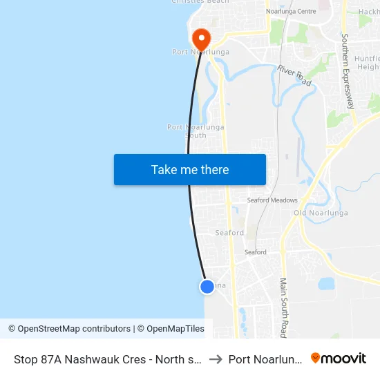 Stop 87A Nashwauk Cres - North side to Port Noarlunga map