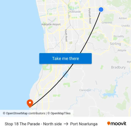 Stop 18 The Parade - North side to Port Noarlunga map