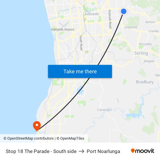 Stop 18 The Parade - South side to Port Noarlunga map