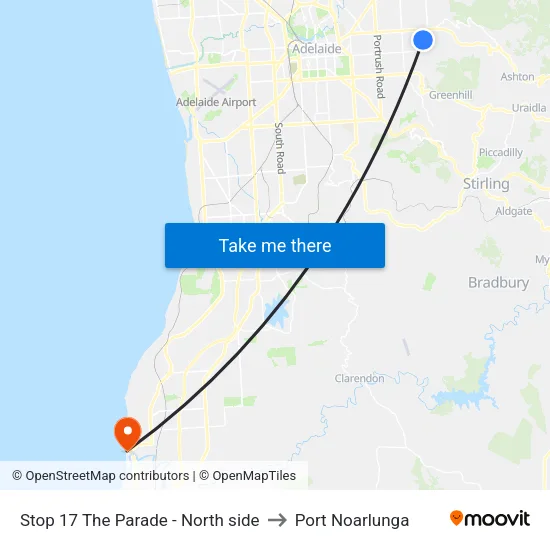 Stop 17 The Parade - North side to Port Noarlunga map