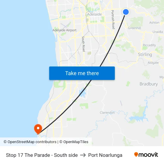 Stop 17 The Parade - South side to Port Noarlunga map