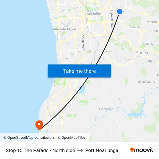 Stop 15 The Parade - North side to Port Noarlunga map