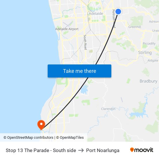 Stop 13 The Parade - South side to Port Noarlunga map