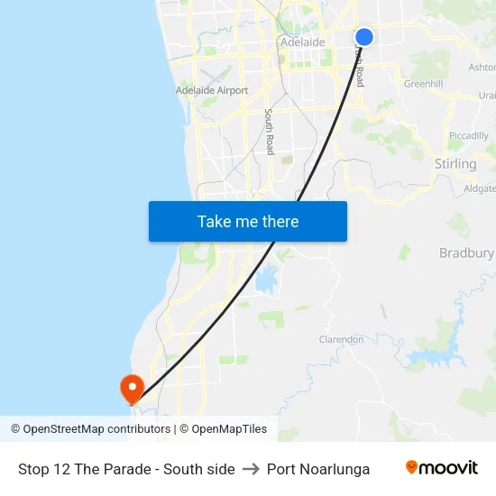 Stop 12 The Parade - South side to Port Noarlunga map