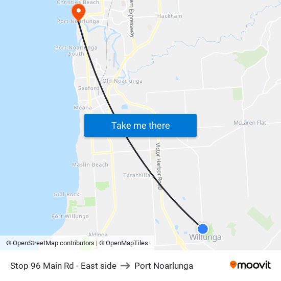 Stop 96 Main Rd - East side to Port Noarlunga map