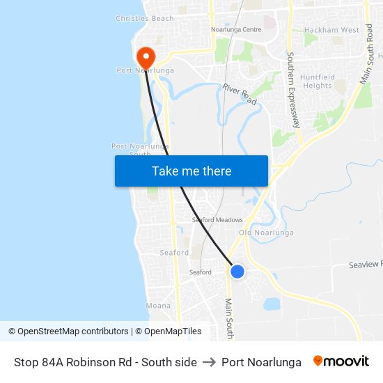 Stop 84A Robinson Rd - South side to Port Noarlunga map