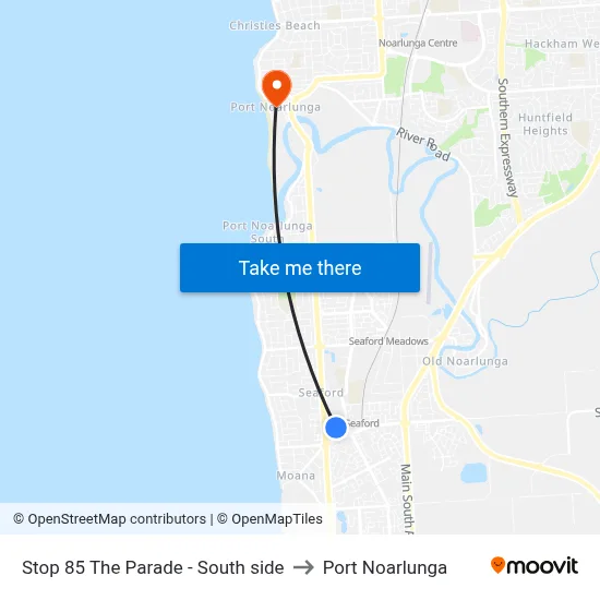 Stop 85 The Parade - South side to Port Noarlunga map