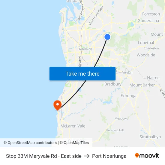 Stop 33M Maryvale Rd - East side to Port Noarlunga map