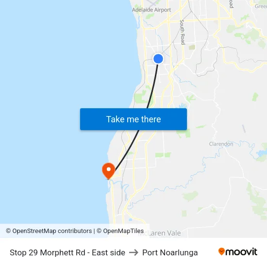 Stop 29 Morphett Rd - East side to Port Noarlunga map