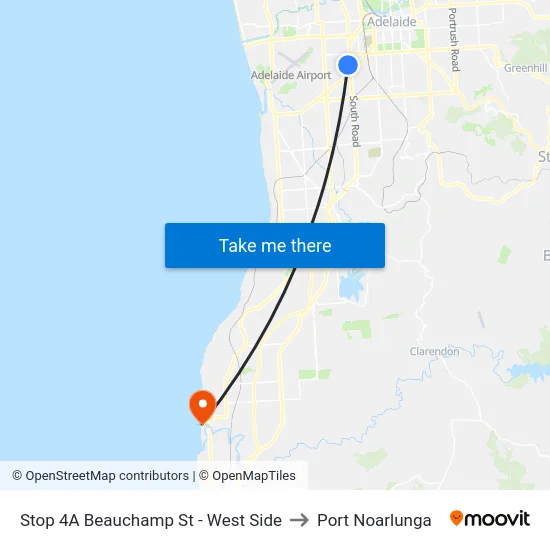 Stop 4A Beauchamp St - West Side to Port Noarlunga map