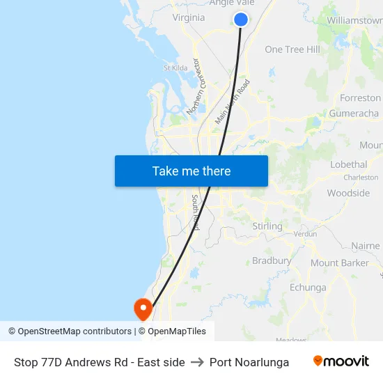 Stop 77D Andrews Rd - East side to Port Noarlunga map