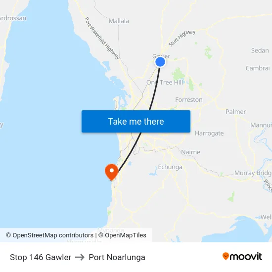 Stop 146 Gawler to Port Noarlunga map