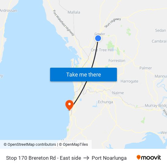 Stop 170 Brereton Rd - East side to Port Noarlunga map