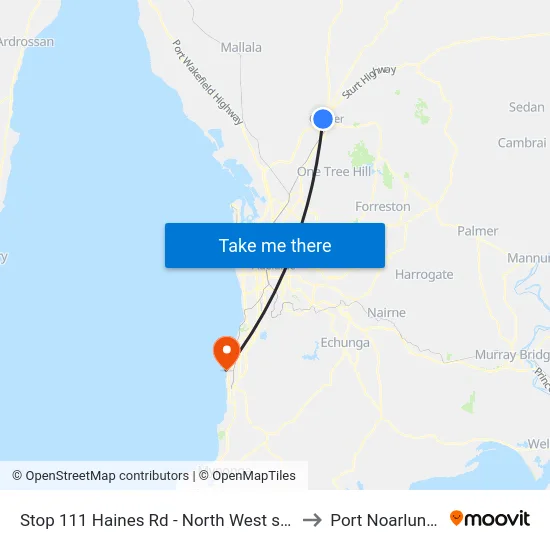 Stop 111 Haines Rd - North West side to Port Noarlunga map