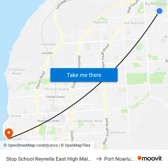 Stop School Reynella East High Malbeck Dr to Port Noarlunga map