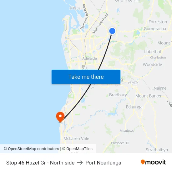 Stop 46 Hazel Gr - North side to Port Noarlunga map