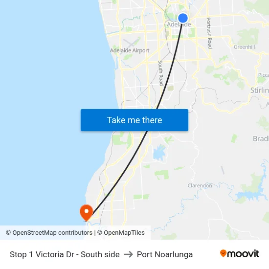 Stop 1 Victoria Dr - South side to Port Noarlunga map