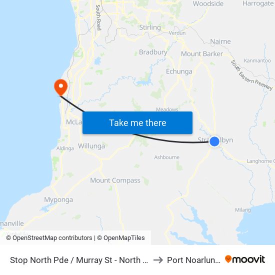 Stop North Pde / Murray St - North side to Port Noarlunga map