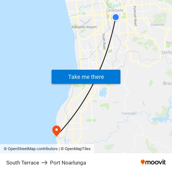 South Terrace to Port Noarlunga map