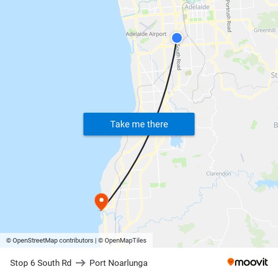 Stop 6 South Rd to Port Noarlunga map