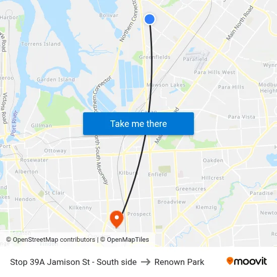 Stop 39A Jamison St - South side to Renown Park map