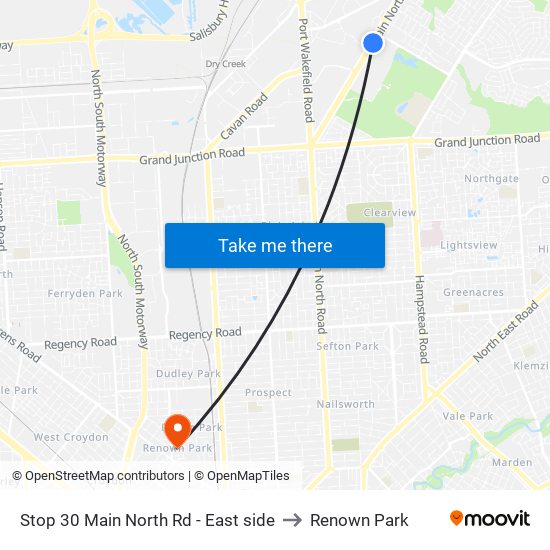 Stop 30 Main North Rd - East side to Renown Park map