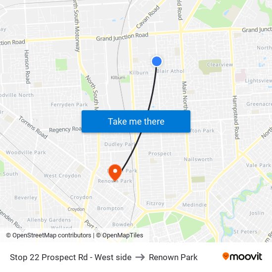 Stop 22 Prospect Rd - West side to Renown Park map