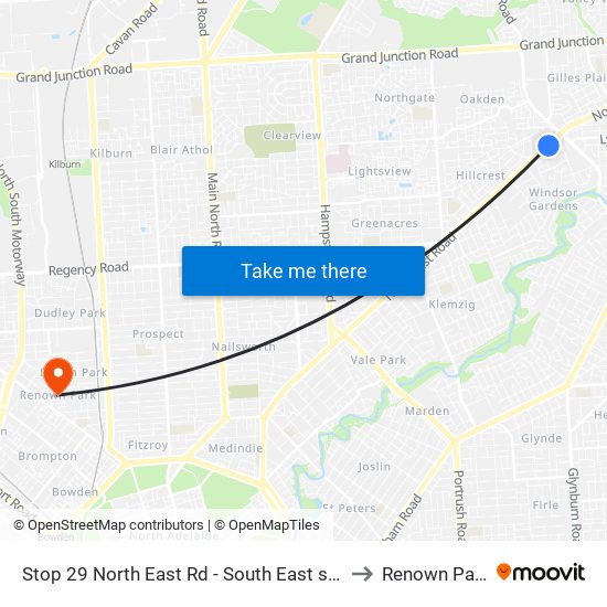 Stop 29 North East Rd - South East side to Renown Park map