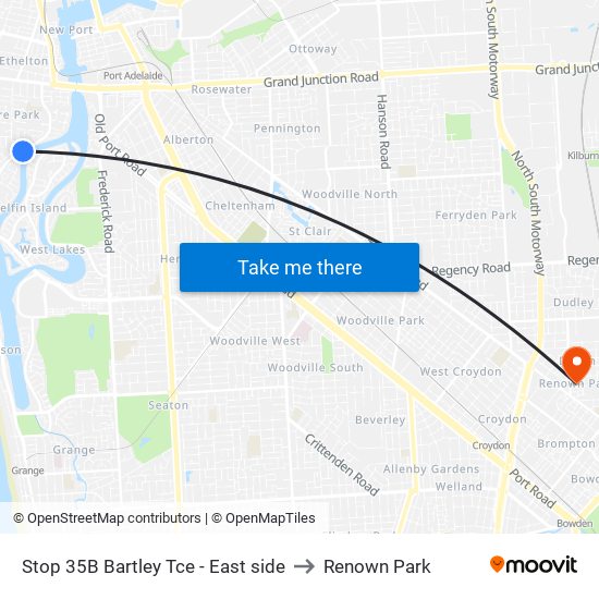 Stop 35B Bartley Tce - East side to Renown Park map