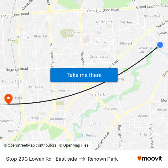 Stop 29C Lowan Rd - East side to Renown Park map