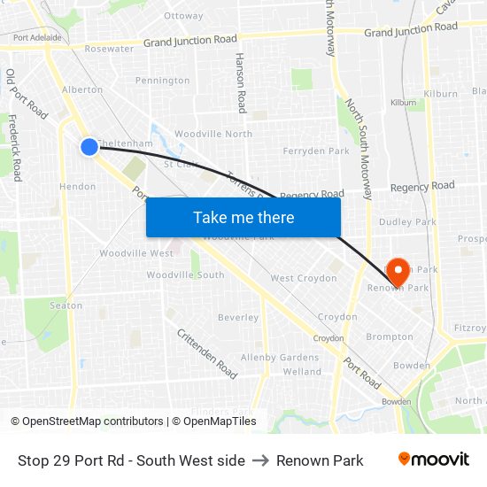 Stop 29 Port Rd - South West side to Renown Park map