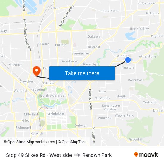 Stop 49 Silkes Rd - West side to Renown Park map