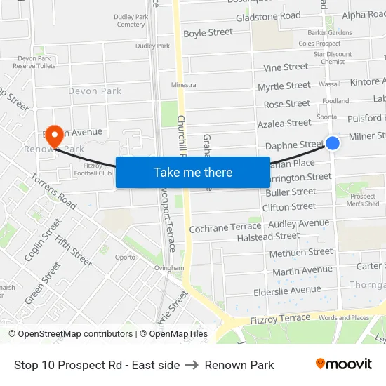Stop 10 Prospect Rd - East side to Renown Park map