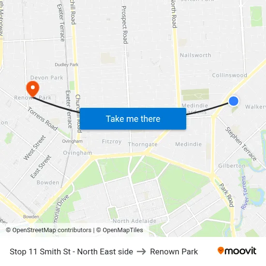 Stop 11 Smith St - North East side to Renown Park map