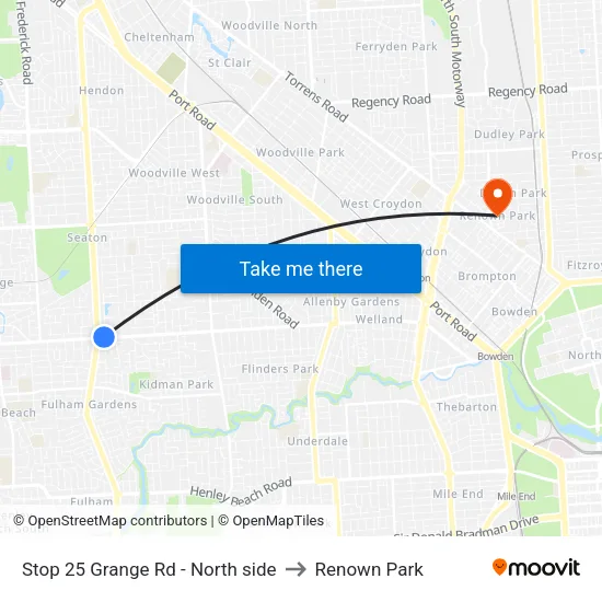 Stop 25 Grange Rd - North side to Renown Park map