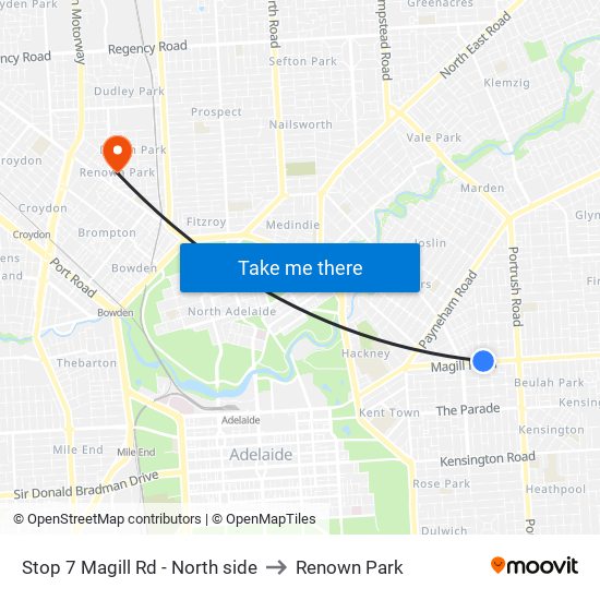 Stop 7 Magill Rd - North side to Renown Park map